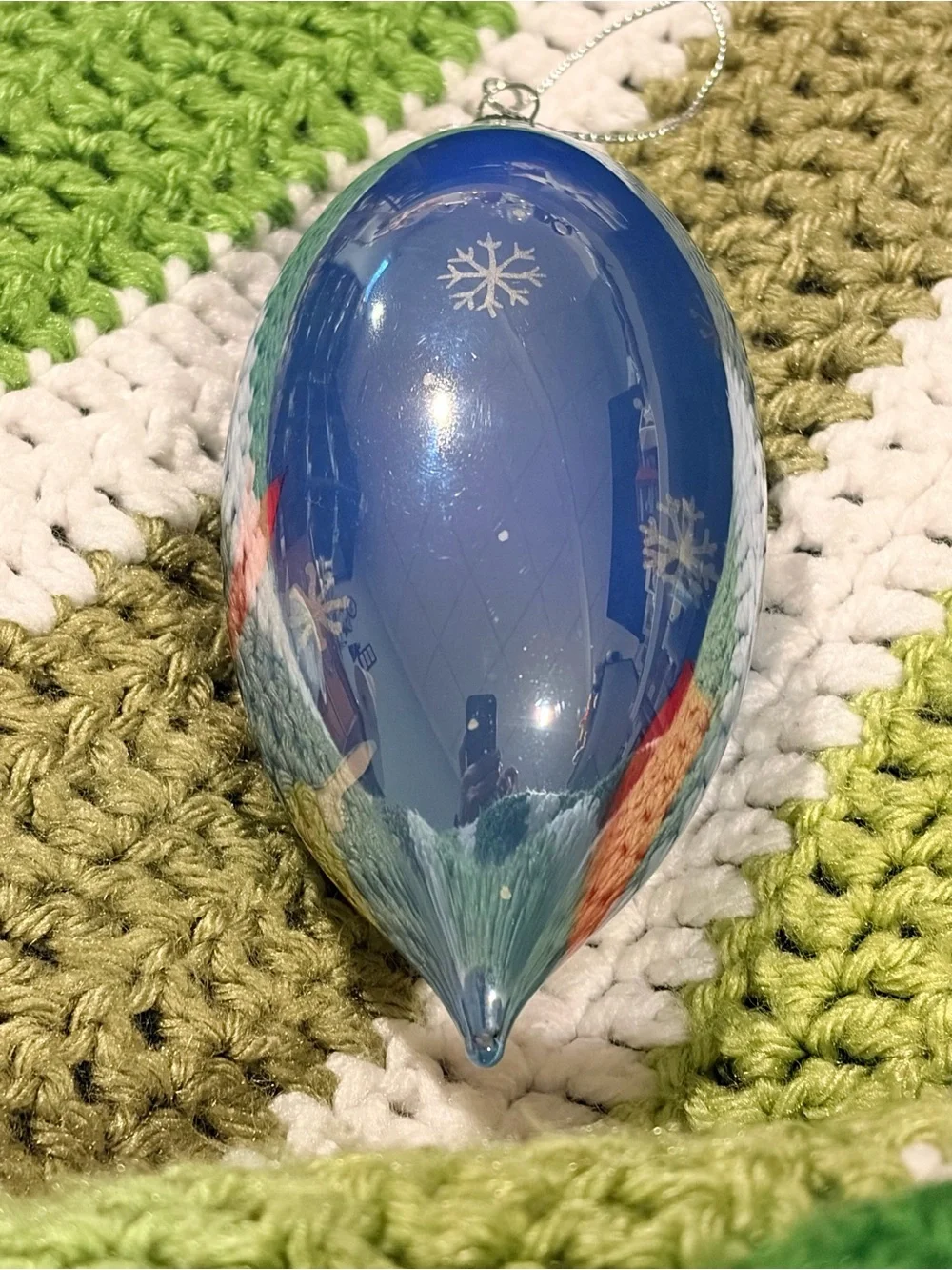 Pier 1 Angel Teardrop 2006 Hand Painted Li Bien Glass Christmas Ornament in Box